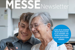 Titelansicht des Newsletter: Grußmutter mit Enkel mit Smartphone